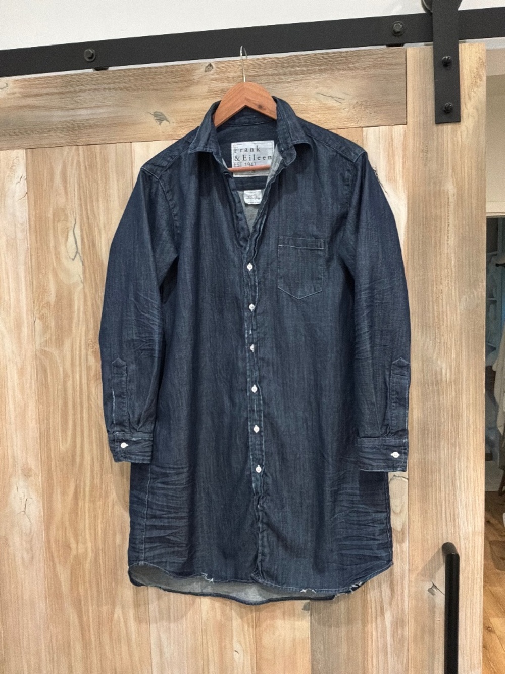Frank & Eileen Mary Famous Denim dress in denim dark wash.   Size small